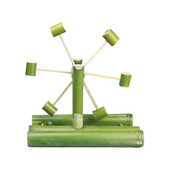 手工定制竹子做 水轮车模型洗澡有水就能动竹水车儿童戏水竹玩具