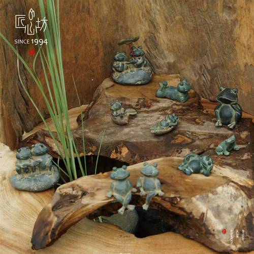 工艺造景喷泉鱼缸装饰品小动物