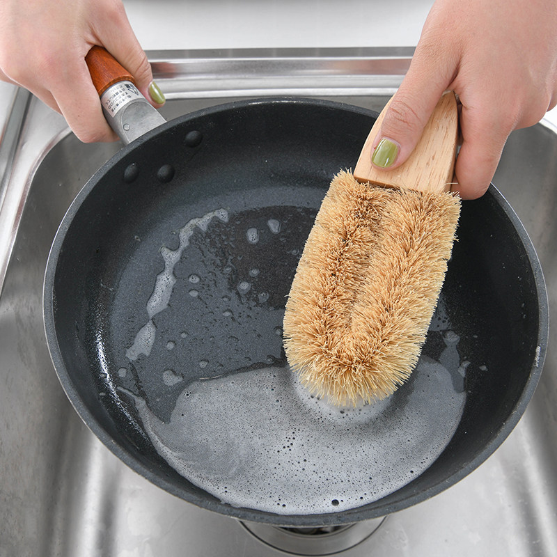 日本sp sauce锅刷神器椰棕短柄u型厨房用刷清洁碗筷餐具清洗刷子