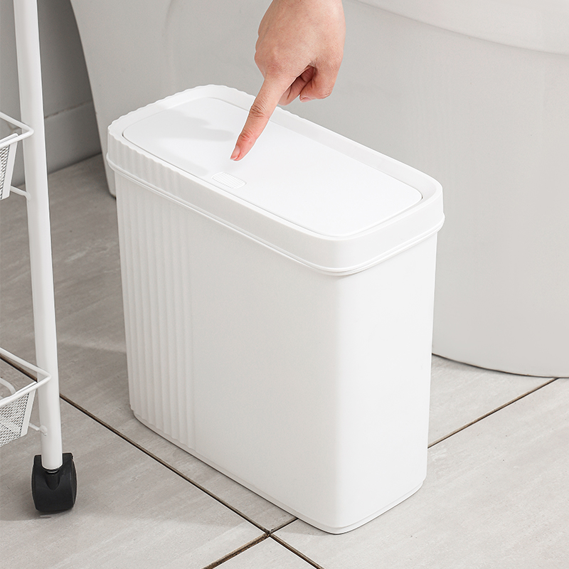 日本垃圾桶卫生间家用厕所夹缝带盖按压式纸篓客厅卧室厨房垃圾筒