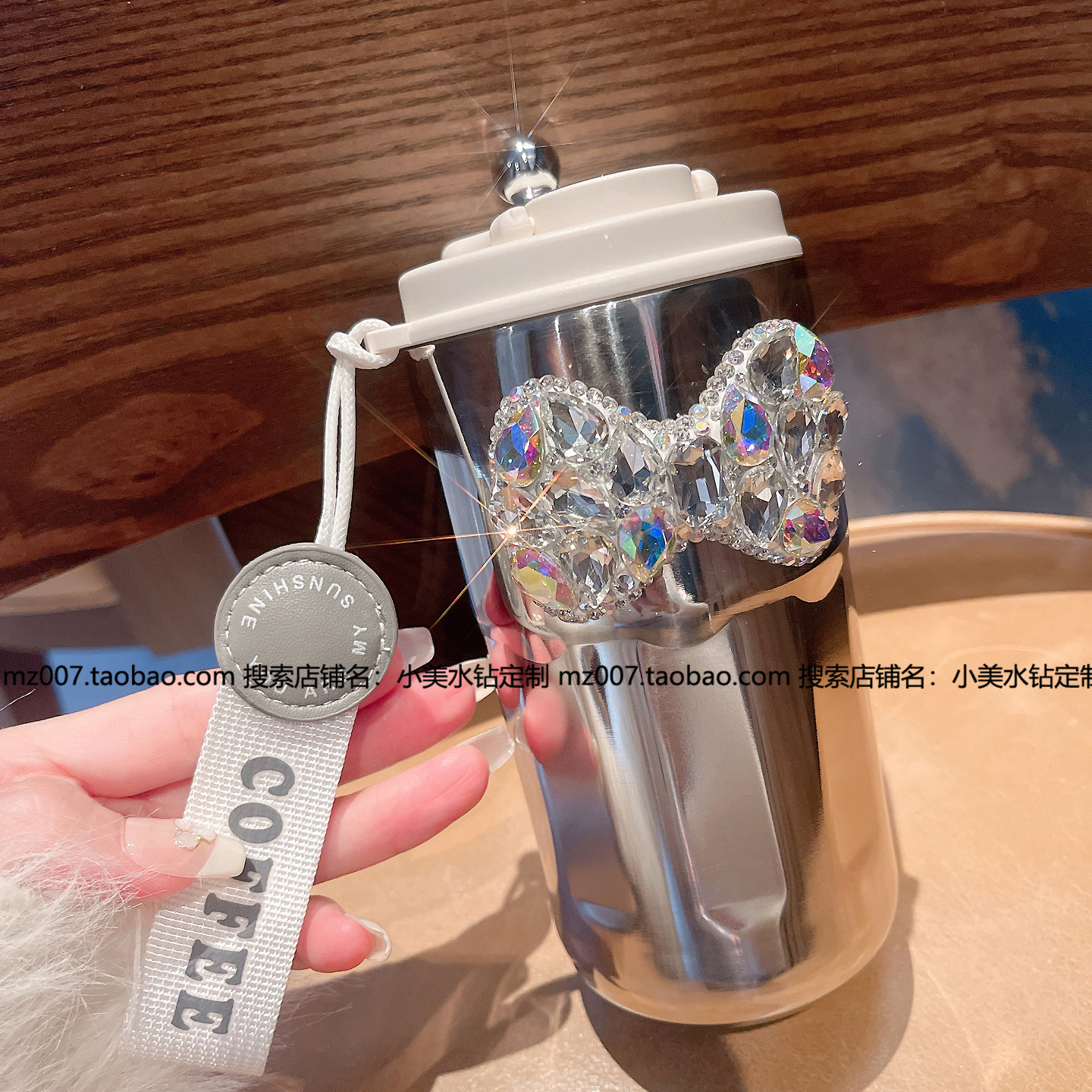 保温杯女士新款镶钻咖啡杯牛奶杯