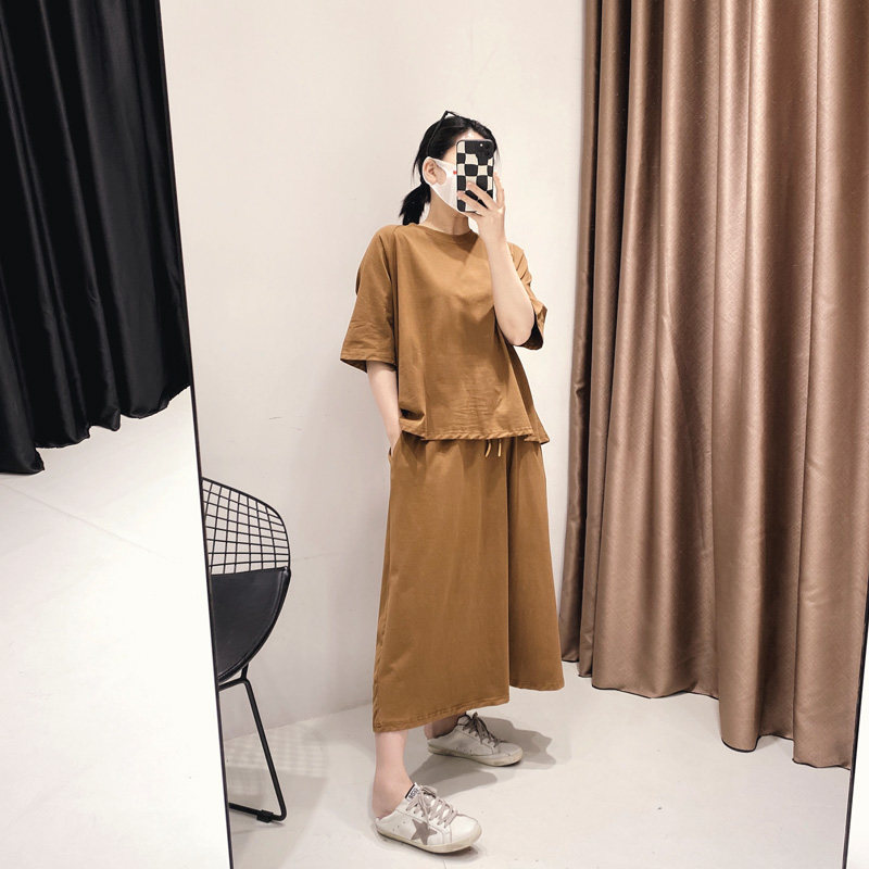 您好oo夏季女装简约基础纯色短袖T恤松紧腰半身裙宽松休闲两件套,女装/女士精品,时尚套装,淘宝优惠券,粉丝福利购,淘宝优惠卷