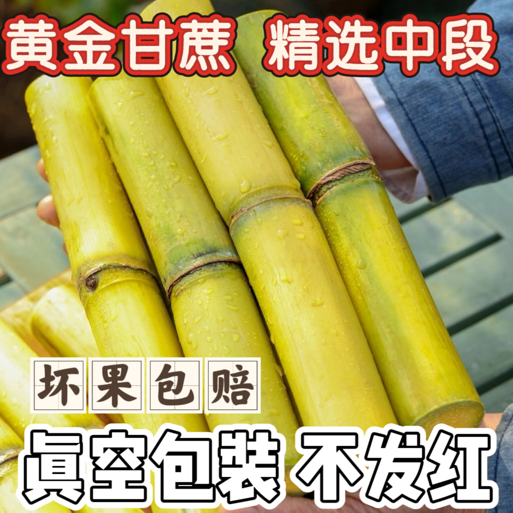 云南黄金甘蔗新鲜现砍黄皮手撕甘蔗儿童孕妇水果真空包装产地直发