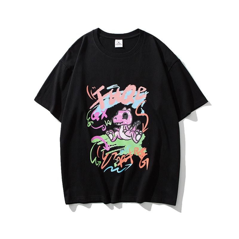 白底夏季新款男女纯棉情侣印花短袖T恤半袖衫T03-P25,男装T恤,电商B380（原B361）