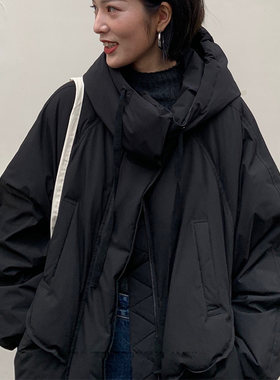 长款连帽棉服女2026冬季新款