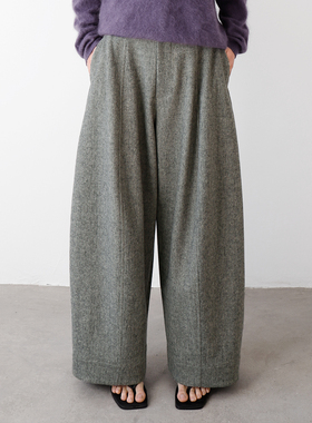 CHICCLO 毛呢杨桃裤 羊毛色纺针织底秋冬廓形量感休闲裤女