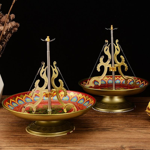 加厚双层盘香支架可伸缩檀香架三宝合金香盘塔香炉三凤香架塔香架