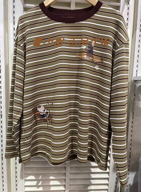 Z6Z01BS211 紫涵国内正品代购2026春季新款宽松百搭印花长袖T恤