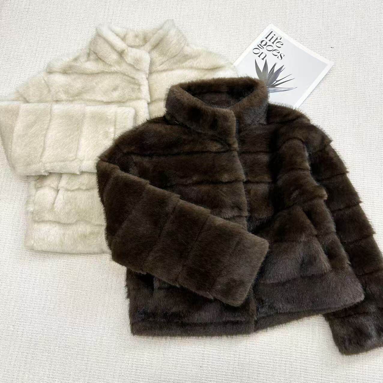 2025冬季设计师新款竹节貂百搭高端轻奢时尚短外套8809-2