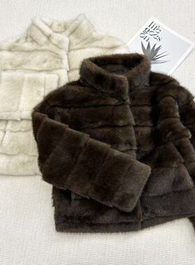 2025冬季设计师新款竹节貂百搭高端轻奢时尚短外套8809-2