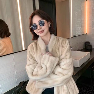 短外套 气质设计师款 抽刀貂竖龙猫新款 一体外套时尚