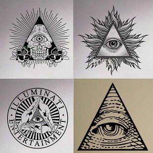 光明会标志贴画全视全知之眼贴纸Illuminati All Seeing Eye墙贴