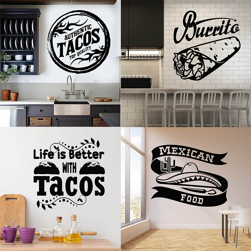 美式快餐店墨西哥卷饼玉米卷贴纸