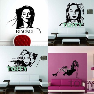 碧昂丝贴纸美国R&B天后Beyonce贴画音乐装 饰画宿舍墙贴卧室海报画
