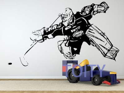守门员hockey速写体育馆装饰墙贴