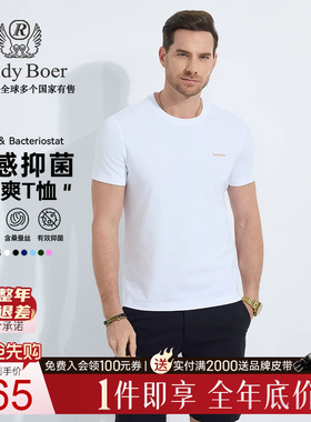 【凉感抑菌】Raidy Boer/雷迪波尔2025年夏男棉桑蚕丝短袖T恤7150