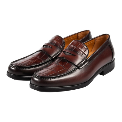 Raidy Boer/雷迪波尔春秋男鳄鱼皮牛皮革乐福商务休闲皮鞋1077-00