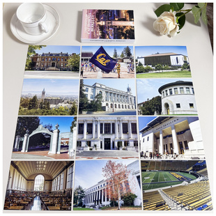 英文版美国名校加州大学伯克利分校明信片常青藤学府校园风景建筑