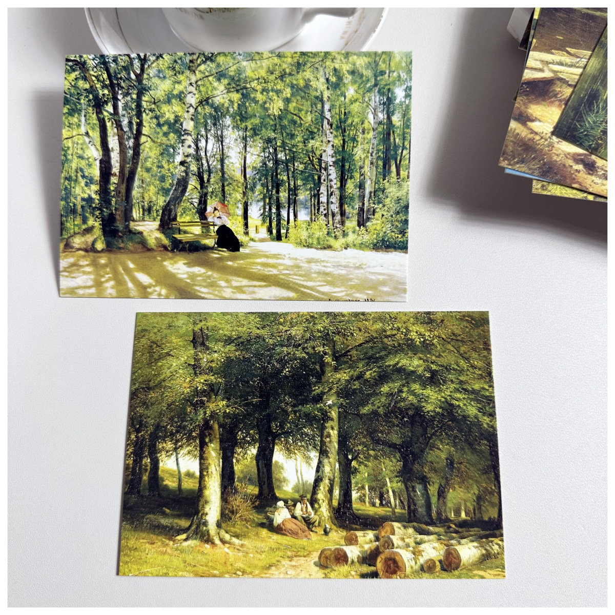 俄国画家希施金作品明信片田园风景树林木卡片30张欧美画作装饰卡