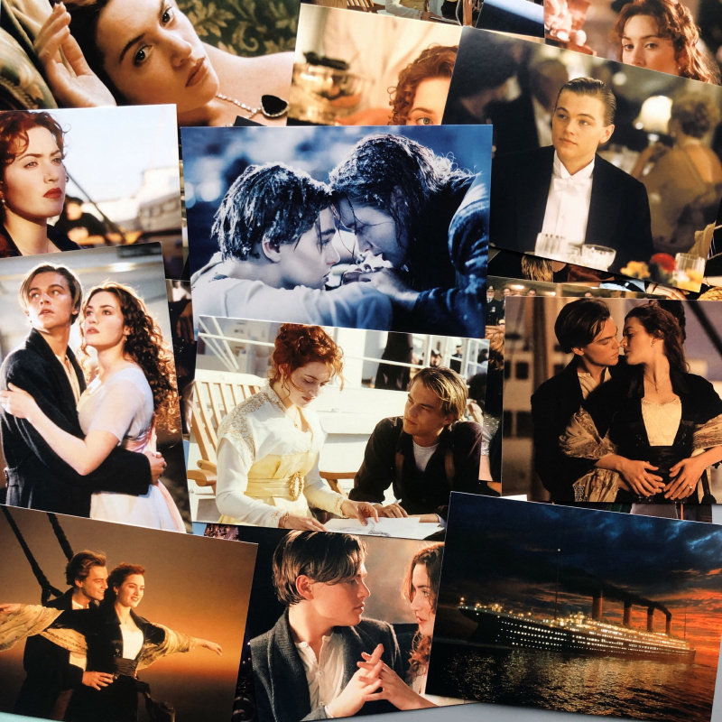 盒装经典爱情电影泰坦尼克号明信片剧照卡片复古怀旧装饰画小海报