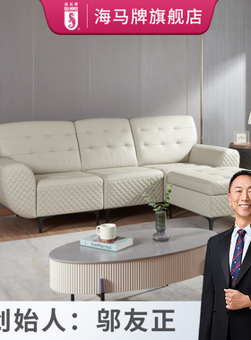 海马牌SOF4真皮沙发 梳化真皮沙发家具 简约大气客厅沙发 轻奢风