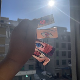 火影忍者钥匙扣挂件亚克力发光眼睛条宇智波鼬卡卡西带土卡通周边