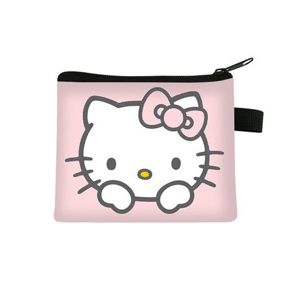 新款HelloKitty猫儿童零钱包短款钥匙卡包女生带拉链便携收纳包