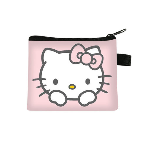 新款HelloKitty猫儿童零钱包短款钥匙卡包女生带拉链便携收纳包