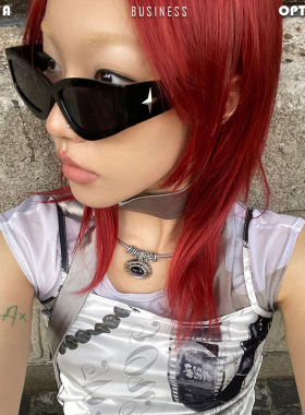 【亚洲眼镜公司】未来感蝶形Y2K辣妹墨镜星星防紫外线太阳