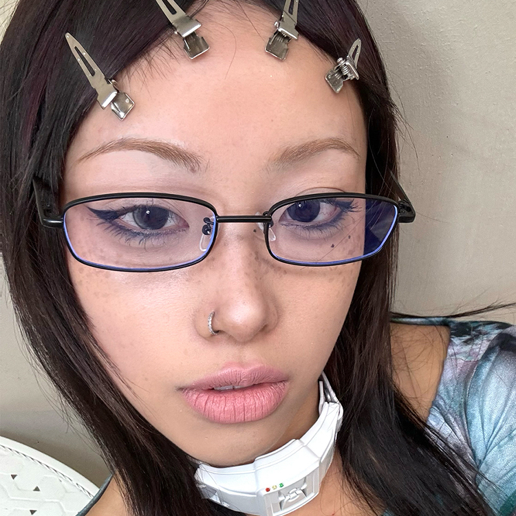 【亚洲眼镜公司】Y2K复古时髦方框平光眼镜架小众男女显脸小素颜