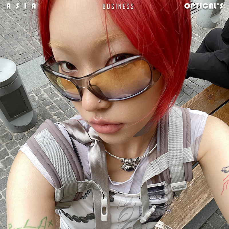 【亚洲眼镜公司】未来感大框运动Y2K科技感太阳镜辣妹千禧年眼镜