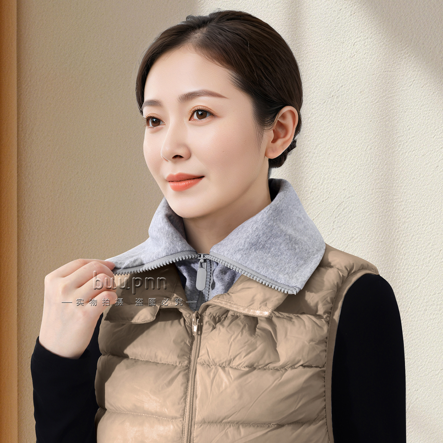 冬季护颈高领羽绒服防脏衣领