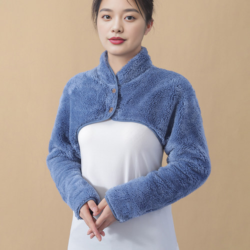 珊瑚绒保暖护肩颈女士短外套