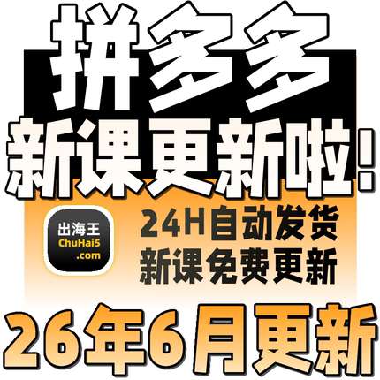 26拼多多开店运营教程新手指导课程高级运营实操干货视频快速起店