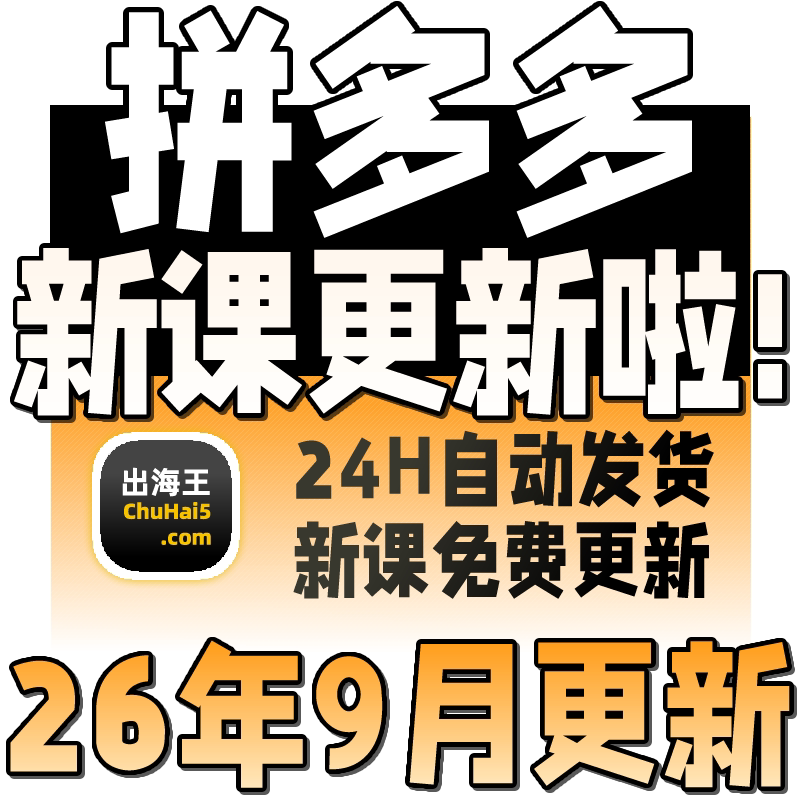 26拼多多开店运营教程新手指导课程高级运营实操干货视频快速起店