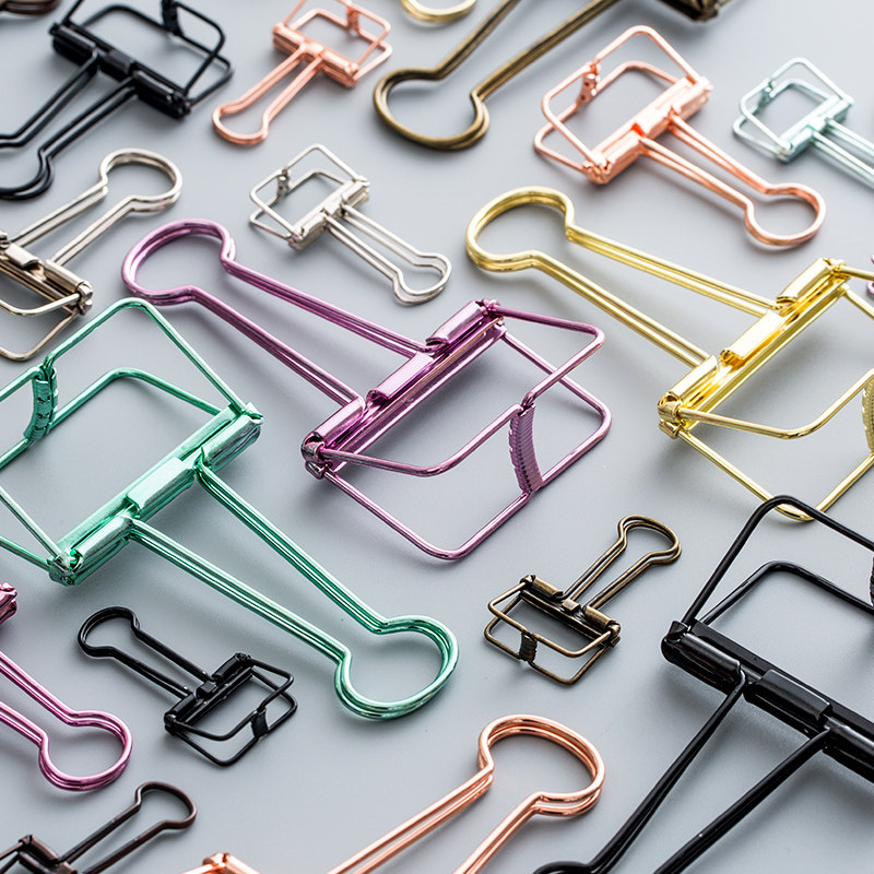 镂空夹子文具固定长尾夹金属燕尾鱼尾夹学生文件书试卷夹子多功能