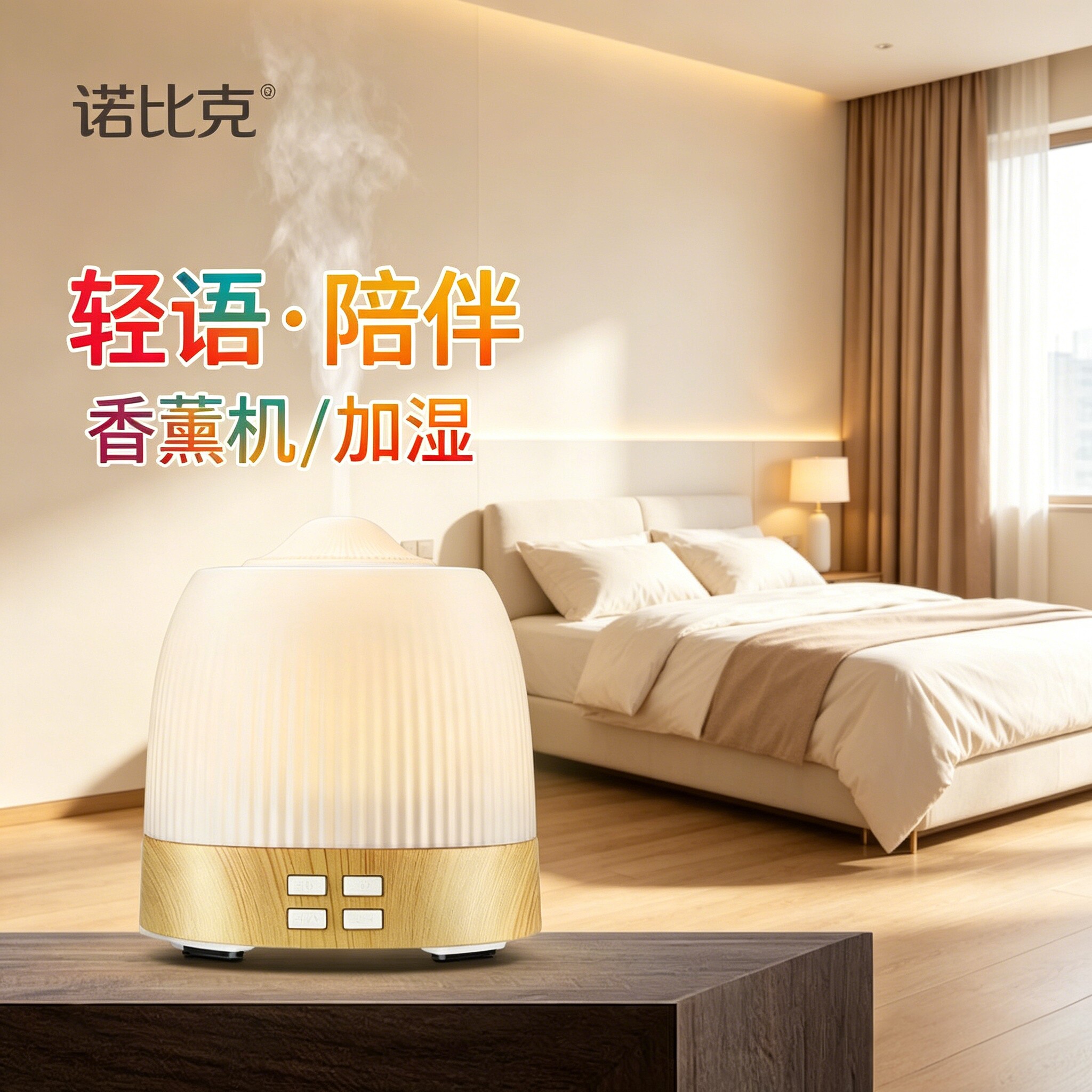 圆形机械式静音家用卧室usb精油香薰机 办公室桌面喷雾空气加湿器