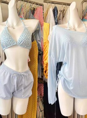 纯欲风比基尼分体泳衣女保守