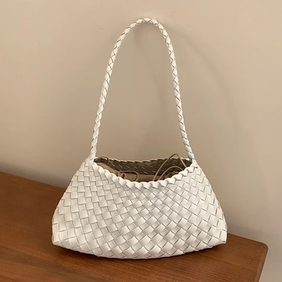 真皮编织腋下包上班杂物小拎包