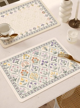 法式沫汐皮革餐垫碗盘垫高级感防水防油西餐垫轻奢隔热拍照餐垫子