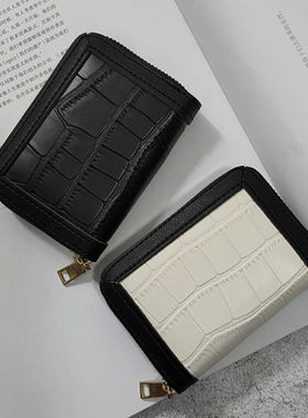 卡包大容量多卡位驾驶证件夹套女小巧鳄鱼纹简约防消磁零钱包一体
