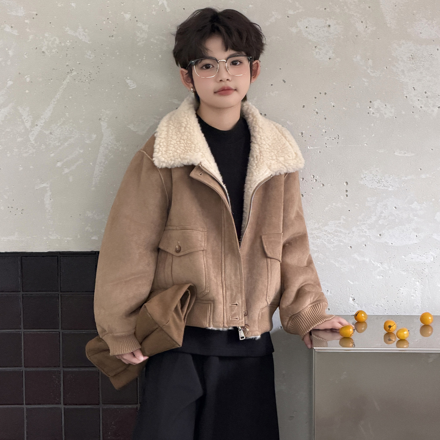 秋冬新品儿童羊毛皮草外套中大男童潮童加厚皮毛一体机车款夹克帅,童装/婴儿装/亲子装,皮草/仿皮草,淘宝优惠券,粉丝福利购,淘宝优惠卷