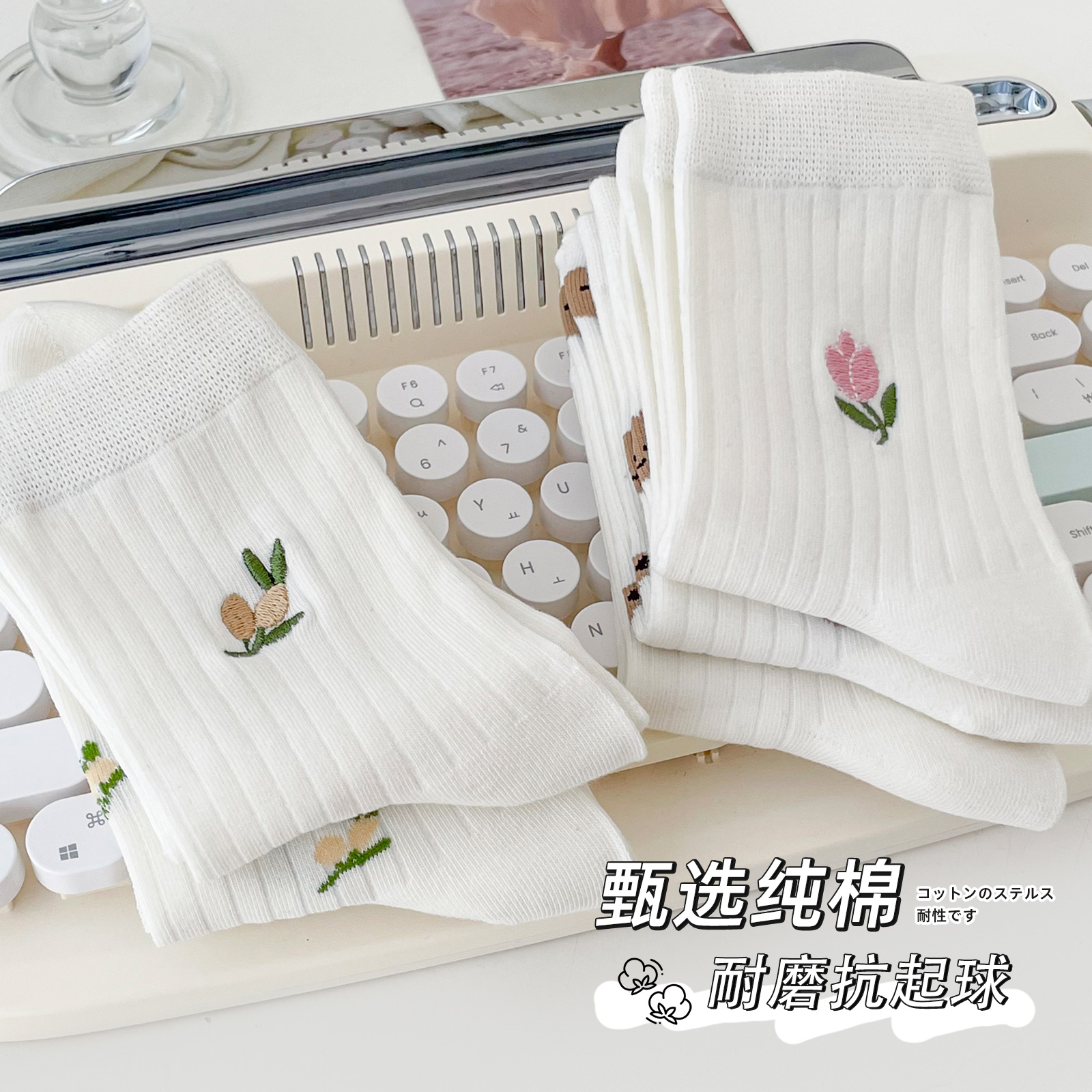 白色袜子女JK袜搭配玛丽珍小皮鞋