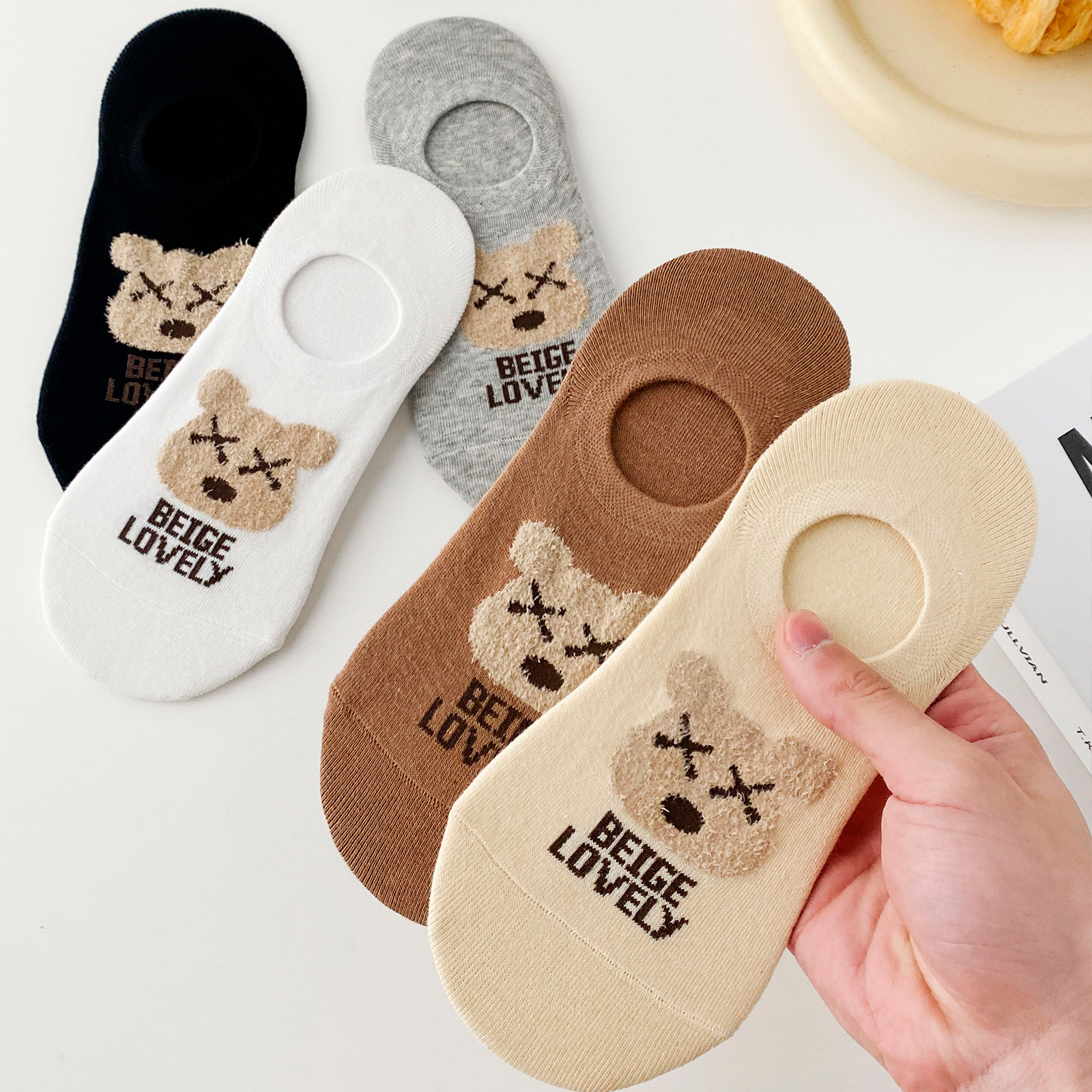 船袜子女浅口袜女纯棉不掉跟可爱防滑隐形短袜秋季薄款2025新款爆