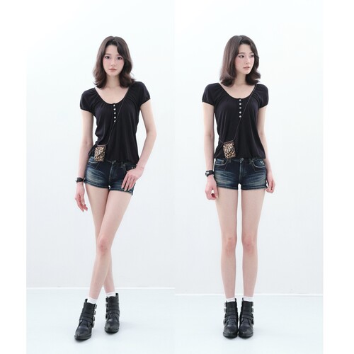 纽扣弹力上衣莱赛尔羊毛上衣