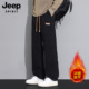 休闲长裤 JEEP 子 新款 加绒加厚阔腿直筒美式 SPIRIT牛仔裤 男秋冬季