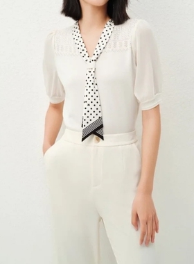 Koradior else where 珂思镂空拼接薄款针织衫气质通勤EZ01637V1