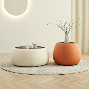 意式圆形沙发茶几客厅家用2024新款设计师创意轻奢高级感组合套装