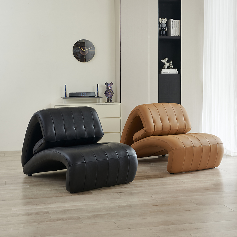 意式极简真皮功能巴塞罗那拳头椅