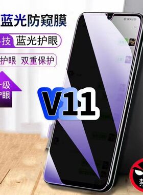 适用真我V11防偷窥护眼蓝光钢化膜RMX3121黑边手机膜防偷看隐私realmeV11S防窥膜5G全屏防摔爆保护高清玻璃膜